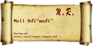 Moll Rómeó névjegykártya